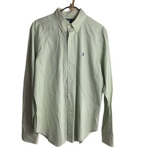 Polo Ralph Lauren Men's Long Sleeve Button‎ Down Oxford Dress Shirt Green Blue